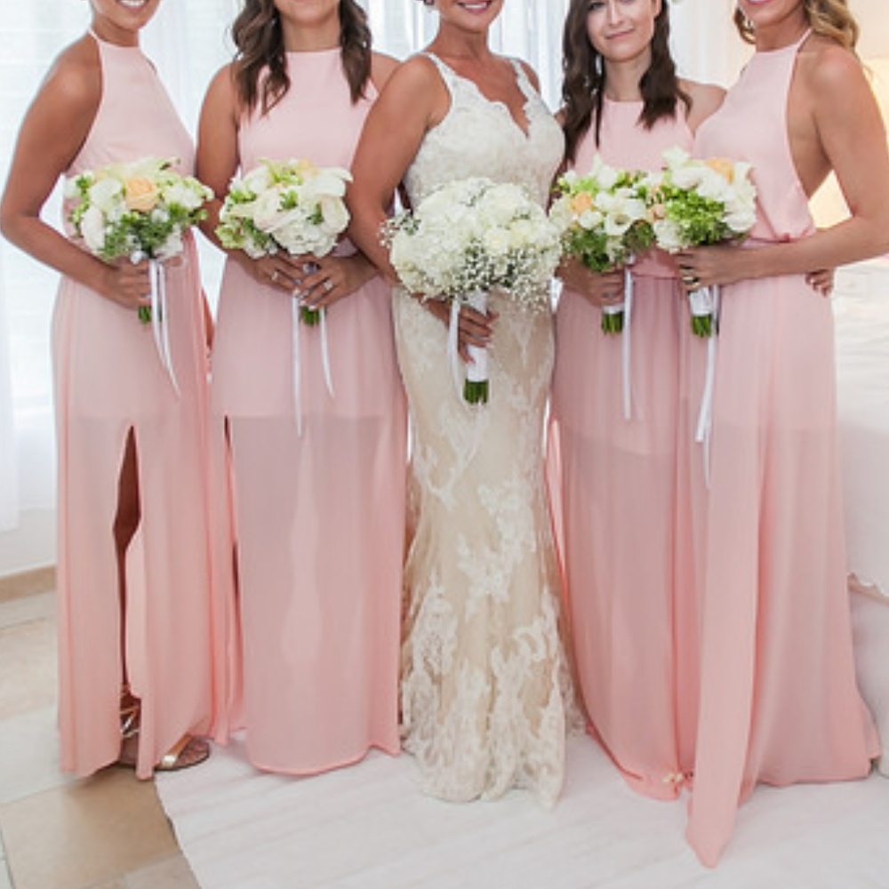 Heather Halter Dress - Frosty Pink Crisp M